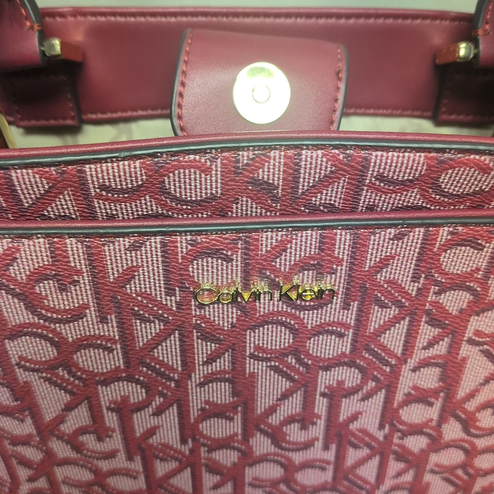 Calvin Klein Pink Monogram Tote Bag - Picture 4 of 13